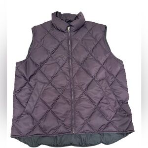 Eddie Bauer Women’s Goose Down Quilted Puffer Vest Purple Size Large Vintage